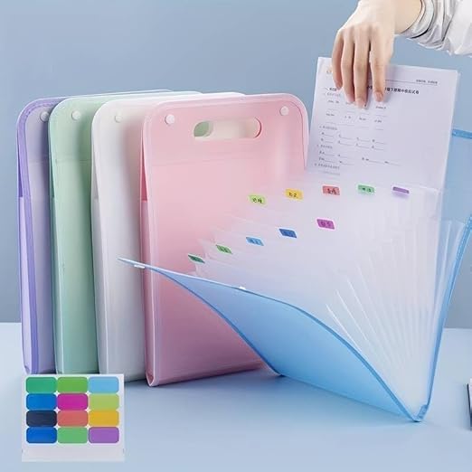 13-layered Portable File Folder Bag|(Pack of 2)