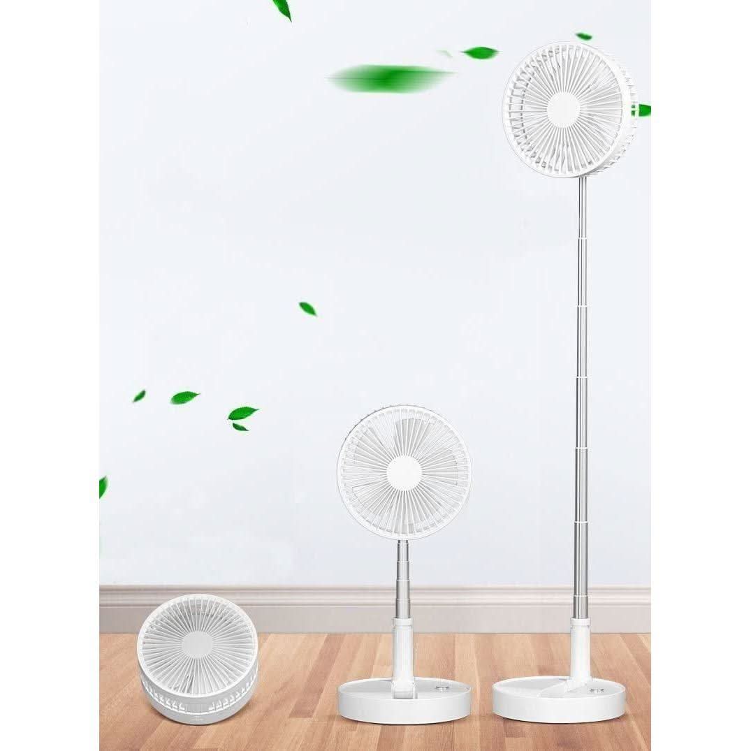 Adjustable Height Telescopic Rechargeable Standing Fan Rechargeable Pedestal Fan - superseekers.in