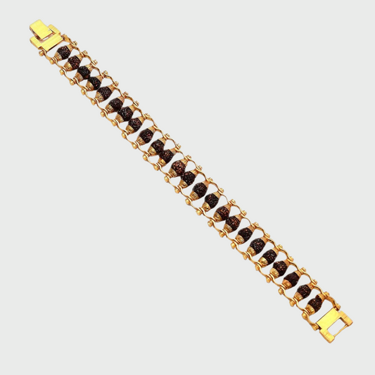 Gold Plated Modern Rudraksha Bracelet