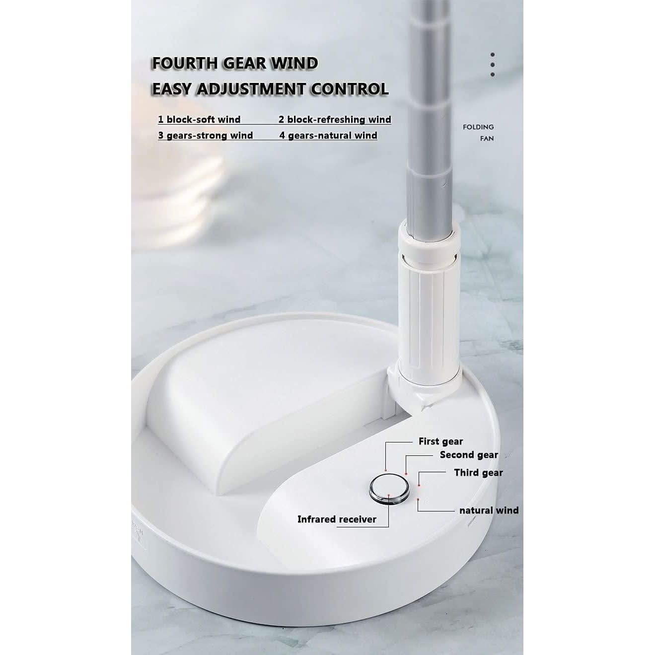 Adjustable Height Telescopic Rechargeable Standing Fan Rechargeable Pedestal Fan - superseekers.in