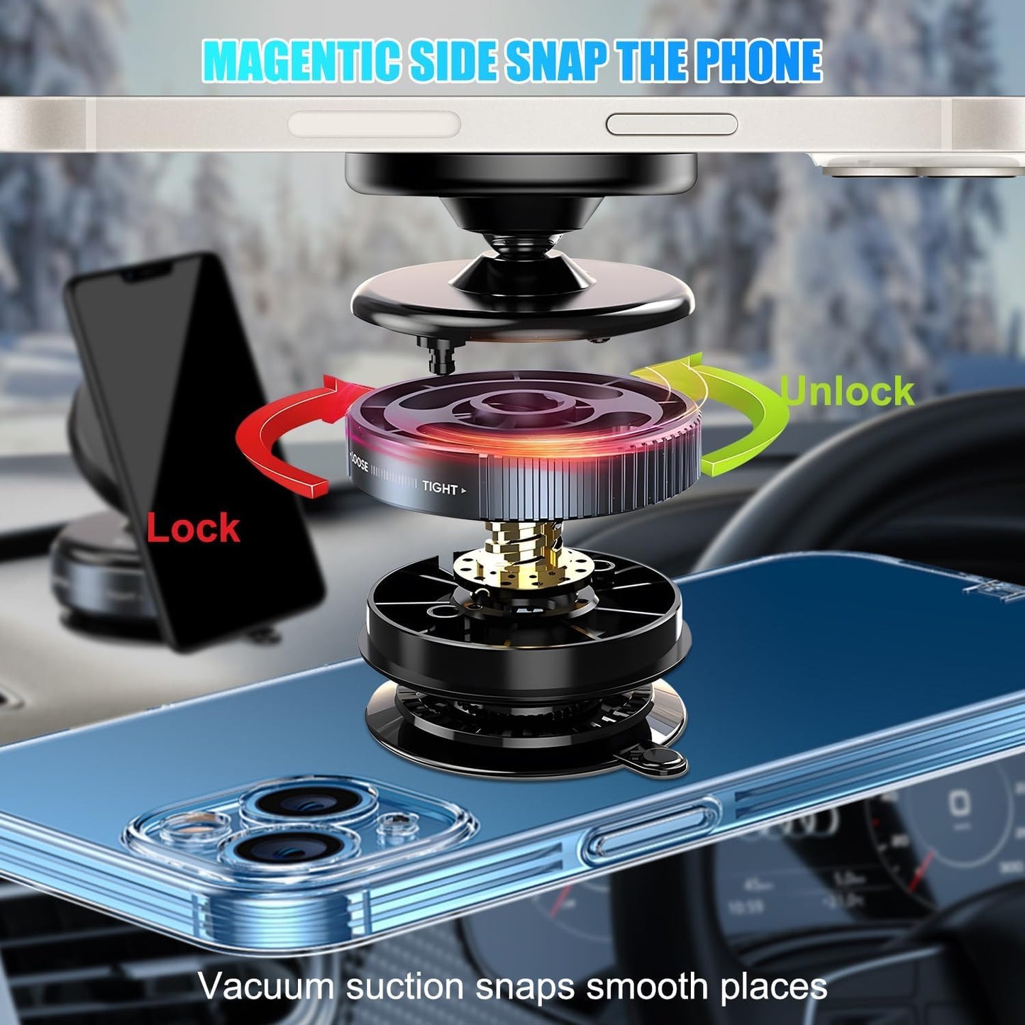Vacuum Magnetic Suction Phone Holder