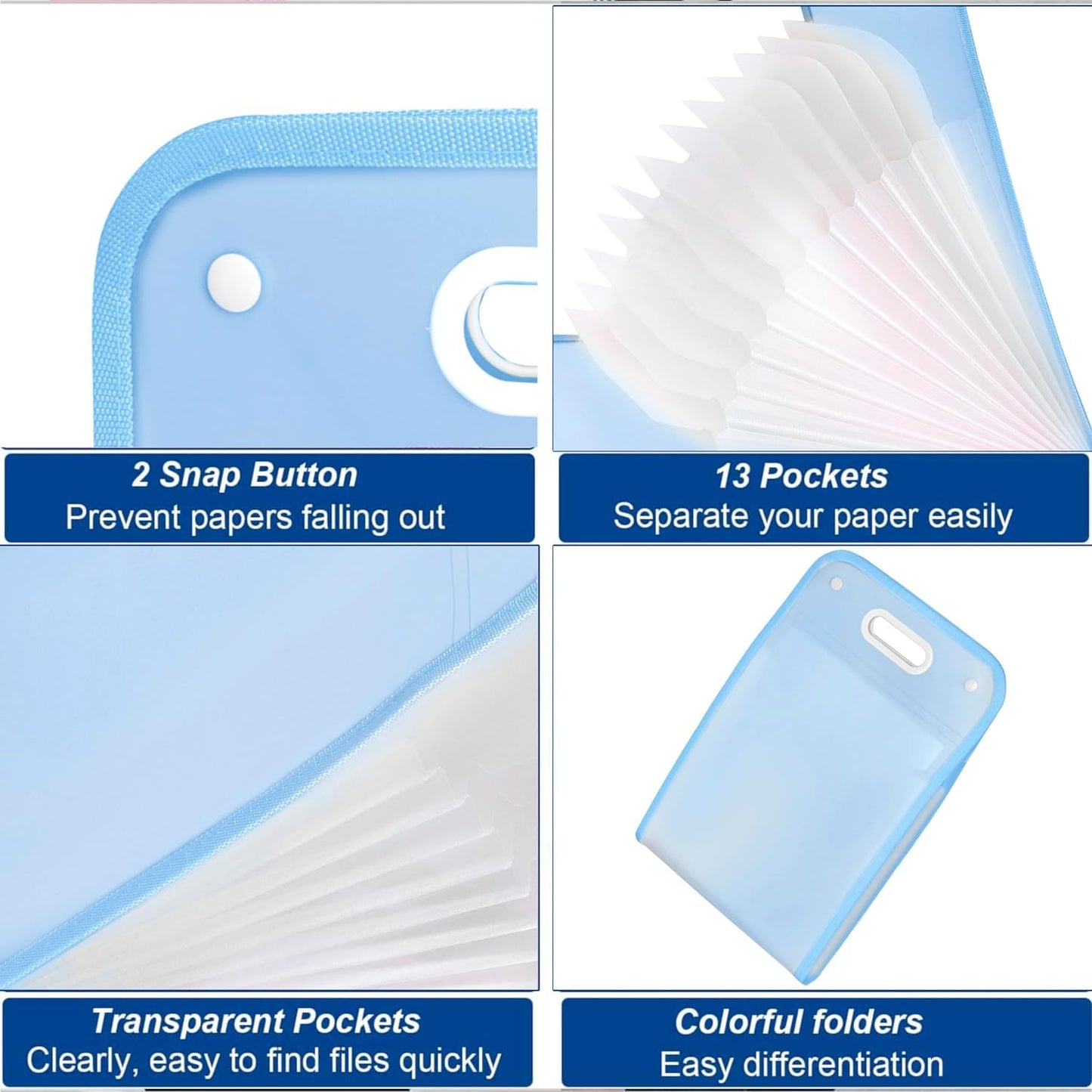 13-layered Portable File Folder Bag|(Pack of 2)